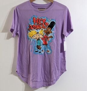 Nickelodeon Women's Hey Arnold! Graphic Short Sleeve T-shirt, Size L(11-13),NWT